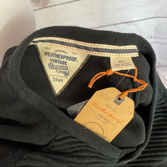 🌞WEATHERPROOF VINTAGE TEXTURED BLACK SWEATER NWT - Picture 5 of 6